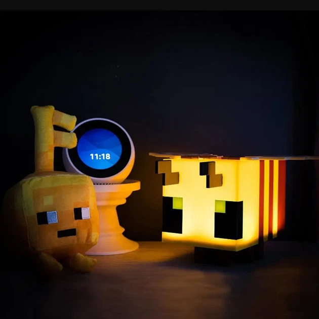 Ночник Пчела Майнкрафт Minecraft - LED светильник для комнаты и геймеров. - изображение 3