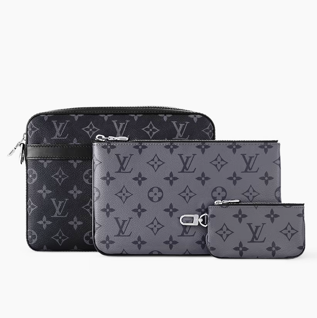 Сумка чоловіча в стилі Louis Vuitton Trio Messenger Monogram Eclipse Canvas - зображення 5
