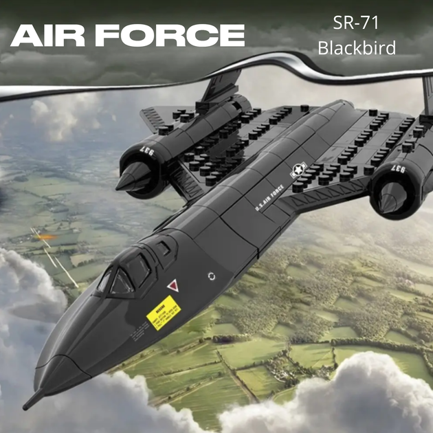 Конструктор Wange літак розвідник SR-71 Blackbird Чорний дрізд військова техніка авіація ,183 деталі - зображення 6