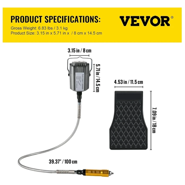 Шлифовальная машина Vevor 780W Grey Б/В k1 - изображение 7