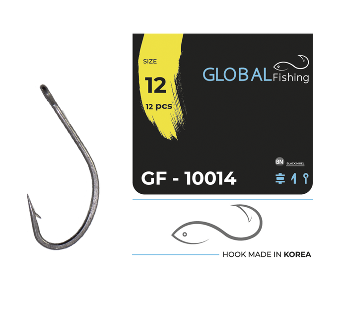 Крючок Global Fishing GF-10014 №12 12шт - Фото 1 Крючок Global Fishing GF-10014 №12 12шт - изображение 1