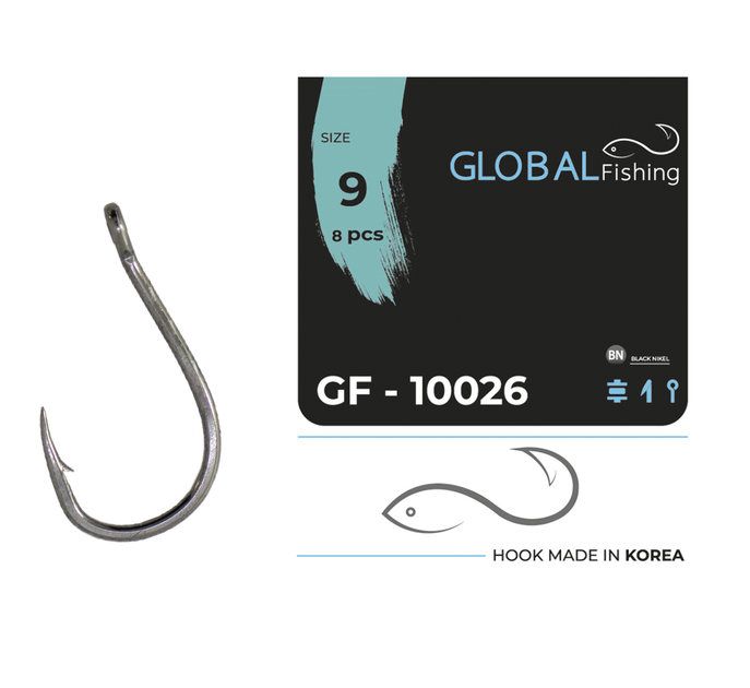 Крючок Global Fishing GF-10026 №9 8шт - Фото 1 Крючок Global Fishing GF-10026 №9 8шт - изображение 1