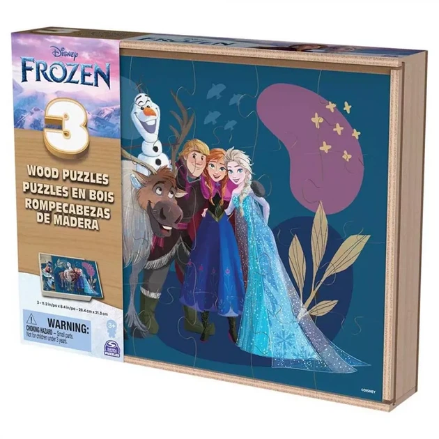 Пазл дерев’яний Disney 3в1 Frozen 21x28 см (SM98297/6066795) - изображение 4