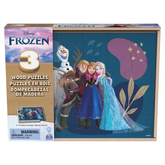 Пазл дерев’яний Disney 3в1 Frozen 21x28 см (SM98297/6066795) - изображение 6