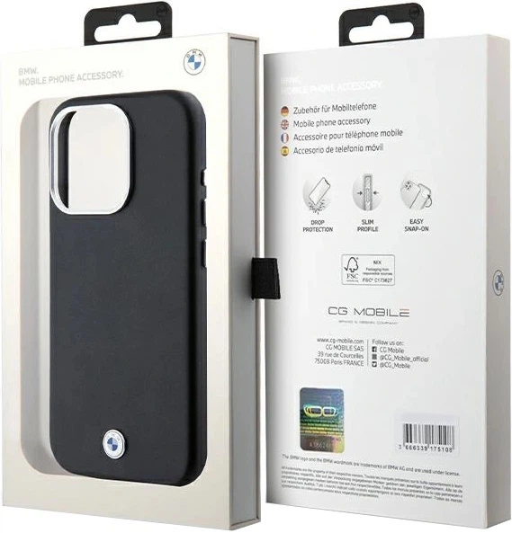 Панель BMW Signature Wrapped Metal MagSafe BMHMP15L23PUFWK для Apple iPhone 15 Pro Black (3666339233273) - зображення 3