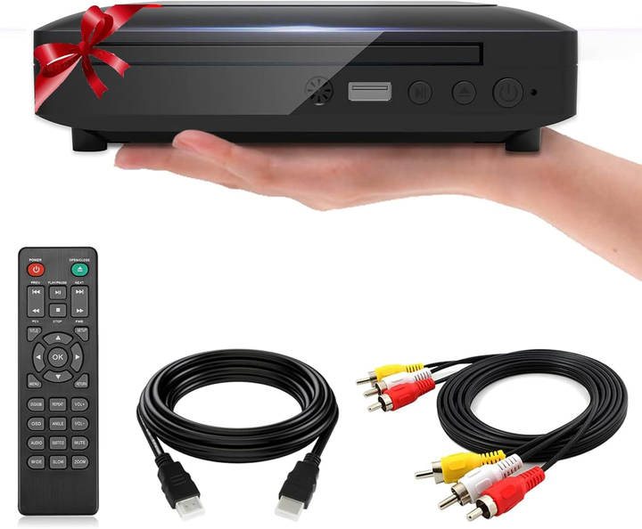 DVD-програвач Toioik DVP-508 Mini HDMI Full HD 1080p, All Region, USB, AV, пульт дистанційного керування, компактний, чорний - зображення 3