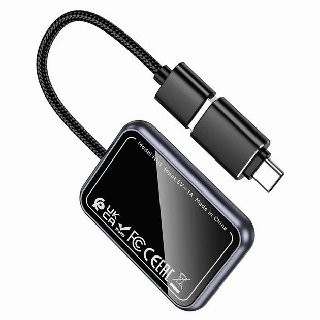 Беспроводной адаптер-переходник для авто CarPlay Hoco HU1 Way car USB / Type-C Черный - Фото 4 Беспроводной адаптер-переходник для авто CarPlay Hoco HU1 Way car USB / Type-C Черный - изображение 4