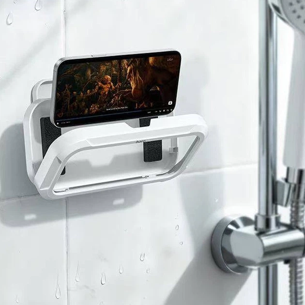 Водонепроницаемый держатель для телефона в ванную Hoco HD16 Wave Waterproof Case настенный с сенсорным экраном Белый - Фото 8 Водонепроницаемый держатель для телефона в ванную Hoco HD16 Wave Waterproof Case настенный с сенсорным экраном Белый - изображение 8