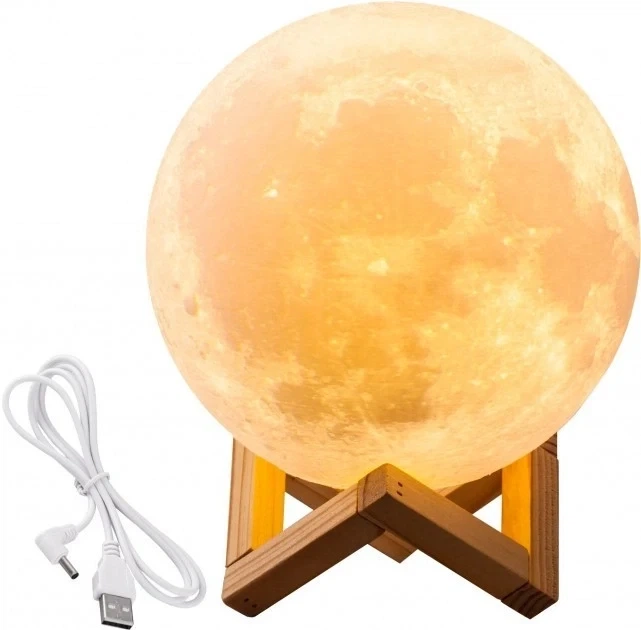 Ночник Луна 13 см 3D Magic Moon Light Touch Control Белый настольний сенсорный светильник - изображение 11