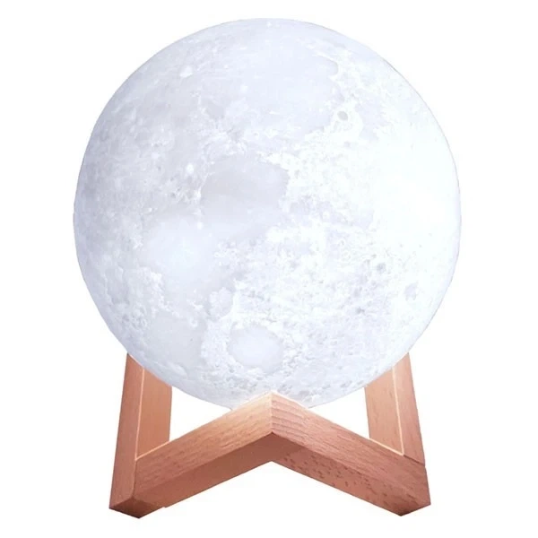 Ночник Луна 13 см 3D Magic Moon Light Touch Control Белый настольний сенсорный светильник - изображение 12