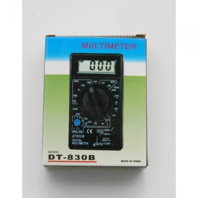 Цифровой мультиметр DT-830B тестер + щупы черный - Фото 3 Цифровой мультиметр DT-830B тестер + щупы черный - изображение 3