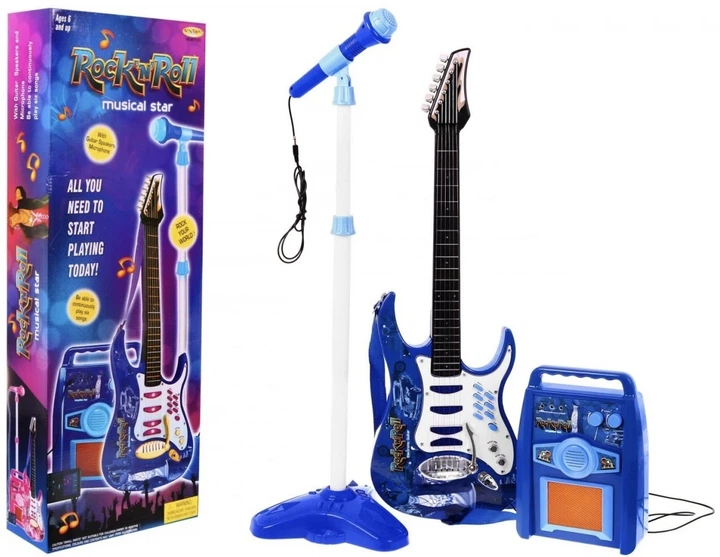 Gitara z akcesoriami dla dzieci Ramiz zestaw muzyczny Wzmacniacz Mikrofon (5903864912883) - obraz 4