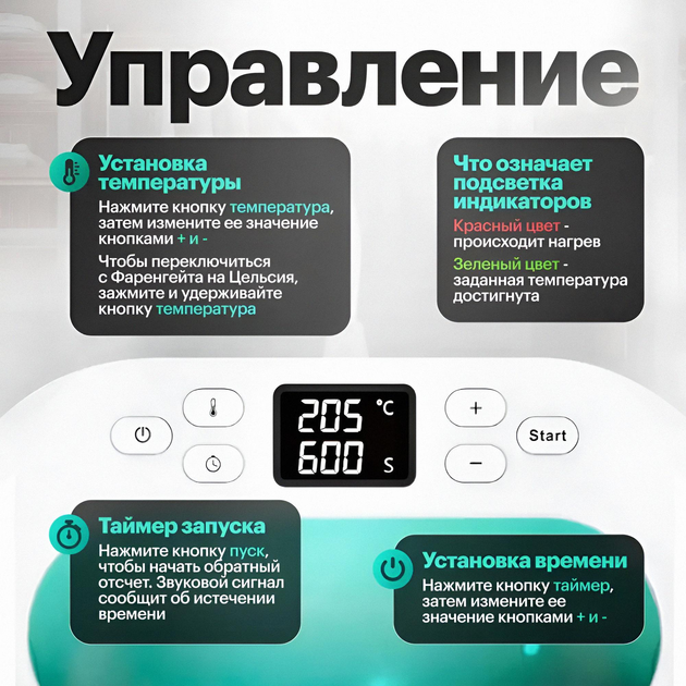 Термопрес ручний для сублімації RESTEQ C03 225х225 мм для нанесення принтів на одяг гуртки та аксесуари - зображення 4