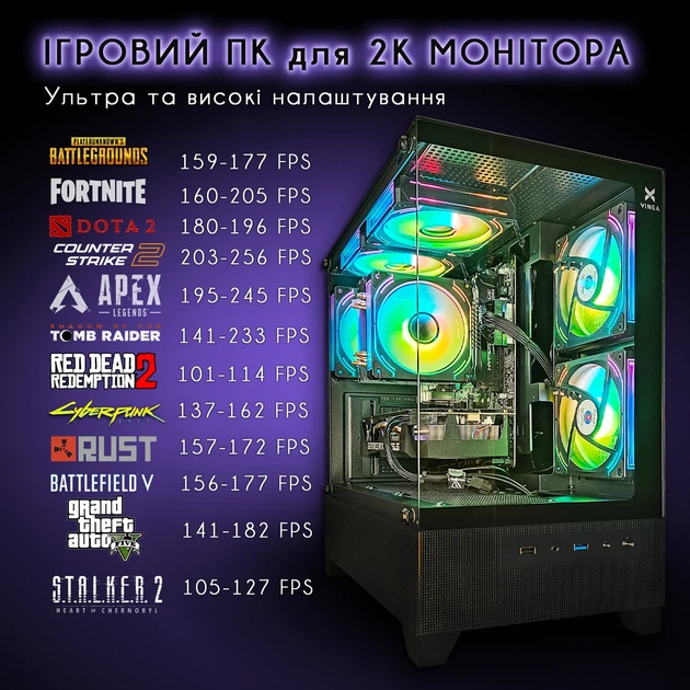 Компьютер VSIM зборка v13 -- AMD Ryzen 5 5500 / RAM 16 Gb DDR4 / SSD 512Gb / Nvidia RTX5060 8Gb - изображение 2