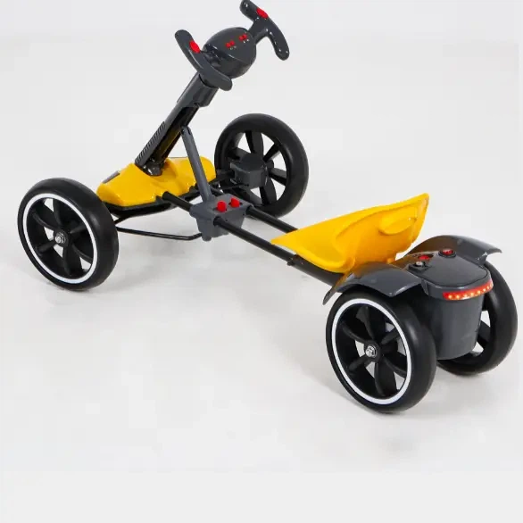 Детский складной электромобиль Go-Kart с аккумулятором электрокар с пультом Желтый - изображение 5