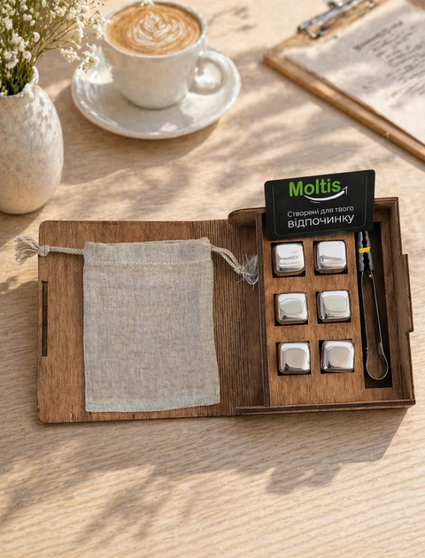 Кубики для виски Moltis Relax Whiskey Stones Original Metal, 6 шт, серебристый цвет (MBS-10501) 10087 - изображение 3
