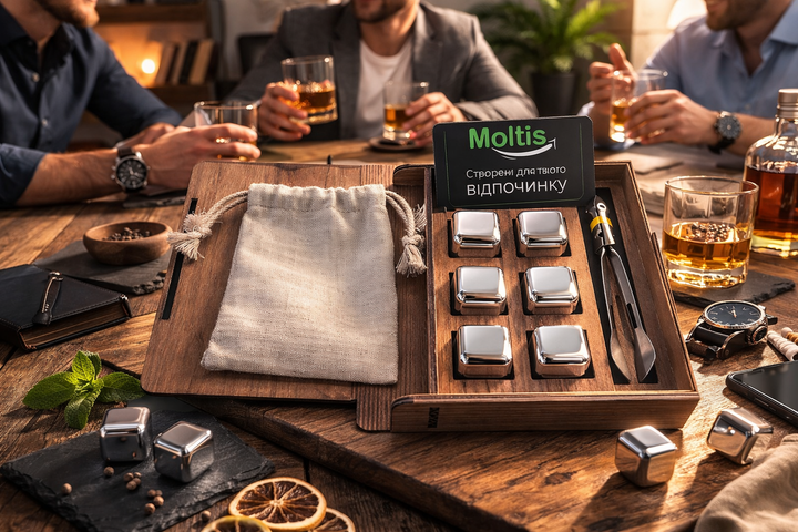 Кубики для виски Moltis Relax Whiskey Stones Original Metal, 6 шт, серебристый цвет (MBS-10501) 10087 - изображение 5