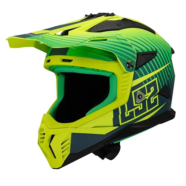 Мотошолом LS2 MX708 Fast 2 Duck Matt Hi-Vis Green Hi-Vis Yellow - M - зображення 4