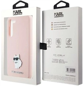 Панель Karl Lagerfeld Silicone Choupette Metal Pin KLHCS23FESMHCNPP для Samsung S23 Plus S916 Pink (3666339242244) - зображення 3