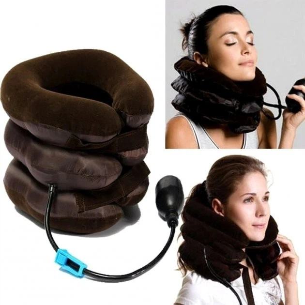 Надувная подушка для шеи Tractors For Cervical Spine, ортопедический воротник для шеи коричневый - изображение 3