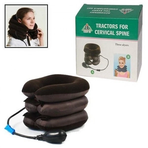 Надувная подушка для шеи Tractors For Cervical Spine, ортопедический воротник для шеи коричневый - изображение 11