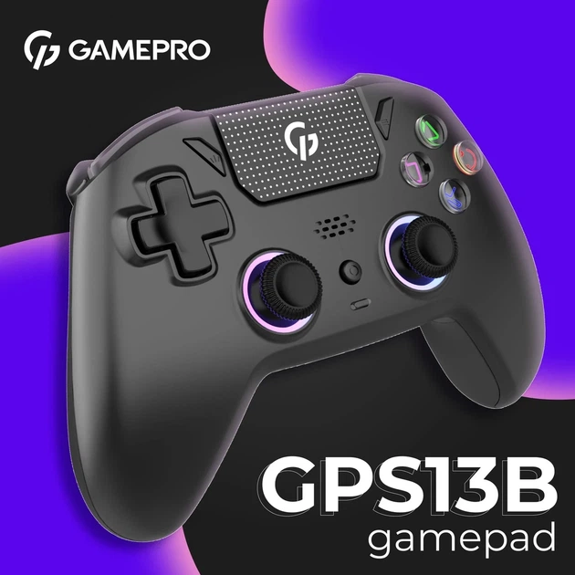 Геймпад GamePro GPS13B BT 5.3/USB/PC/iOS/Android/PS3/PS4 RGB Black (GPS13B) UA - зображення 4