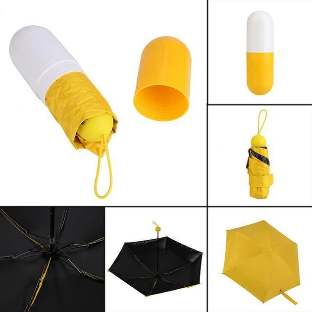 Мини-зонт в капсуле Capsule Umbrella в футляре механический - изображение 5