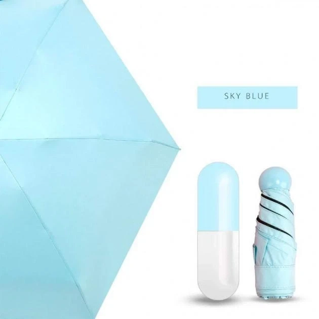 Мини-зонт в капсуле Capsule Umbrella в футляре механический - изображение 13