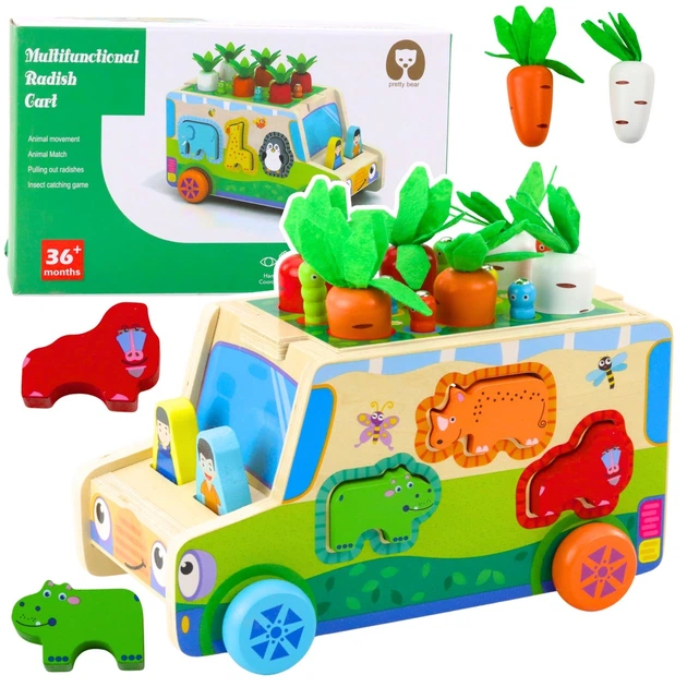 Drewniany sorter LeanToys Auto 24 x 12,5 x 15 cm (733402) (5905991037156) - obraz 2