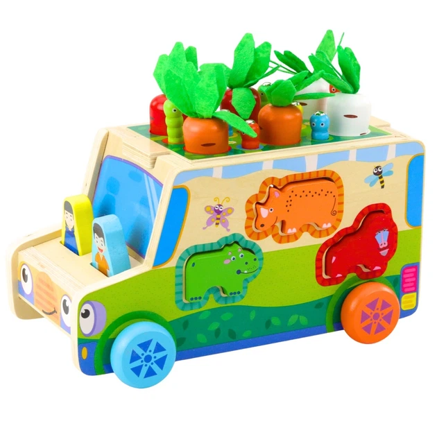 Drewniany sorter LeanToys Auto 24 x 12,5 x 15 cm (733402) (5905991037156) - obraz 3