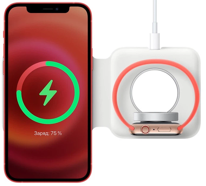 Беспроводное зарядное устройство Apple с MagSafe Duo Charger White Original (MHXF3ZE/A) b7 - Фото 5 Беспроводное зарядное устройство Apple с MagSafe Duo Charger White Original (MHXF3ZE/A) b7 - изображение 5