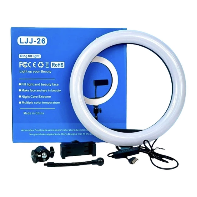 Лампа кільцева Fill Light LED CH LJJ-26 26см 10" на USB дроті 5W 3200K-5600K - изображение 6