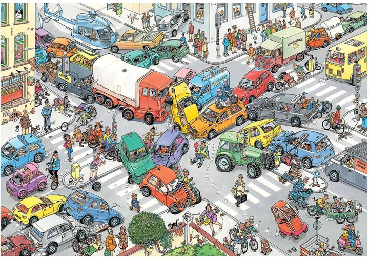Puzzle Jumbo Jan van Haasteren Traffic Chaos 3000 elementów 20074 (8710126200742) - obraz 2