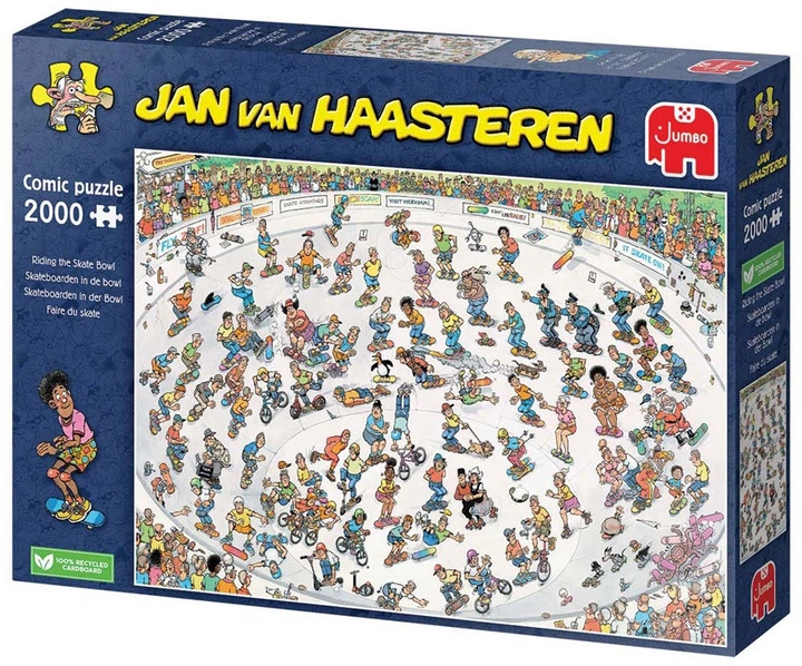 Puzzle Jumbo Jan van Haasteren Riding the Skate Bowl 2000 elementów 1110100324 (8710126003466) - obraz 3