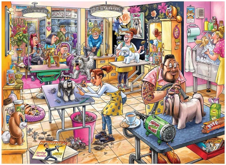 Puzzle Jumbo Wasgij? Mystery 23 Pooch Parlour! 1000 elementów 1110100589 (8721017604105) - obraz 2