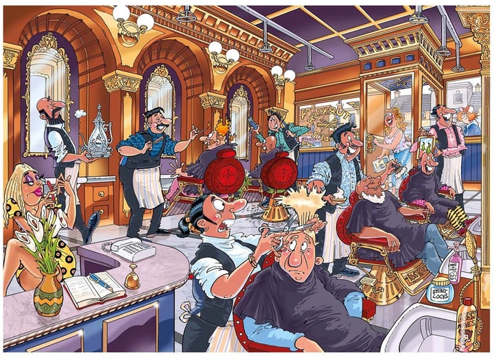Puzzle Jumbo Wasgij? Mystery 27 A Close Shave! 1000 elementów 1110100593 (8721017604143) - obraz 2