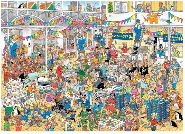 Puzzle Jumbo Jan van Haasteren Studio 10 Years 1000 elementów 1110100616 (8721017604372) - obraz 2