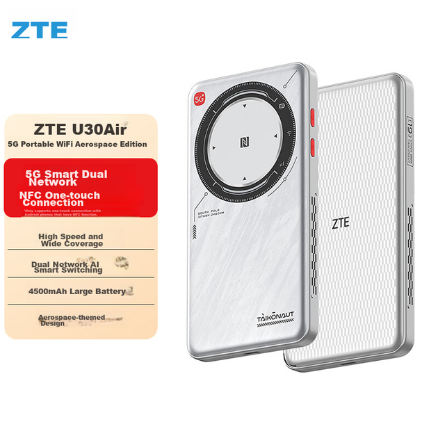 ZTE U30 Air Astronaut Edition, портативный Wi-Fi 5G без SIM-карты, беспроводная сетевая карта, портативная точка доступа, 5G-роутер, безлимитный тарифный план для ноутбуков, автомобильный держатель для SIM-карт. - изображение 2