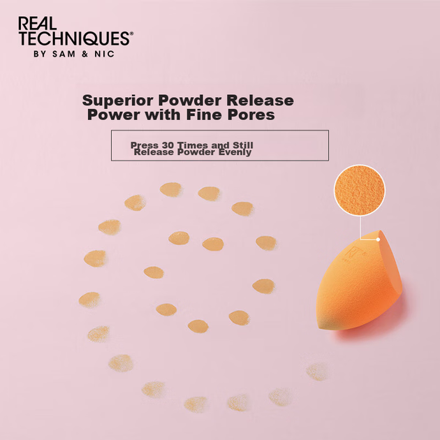 Спонж для макияжа Real Techniques Beauty Blender, не впитывает пудру, 4 шт., двойного назначения: для сухого и влажного нанесения. - изображение 4