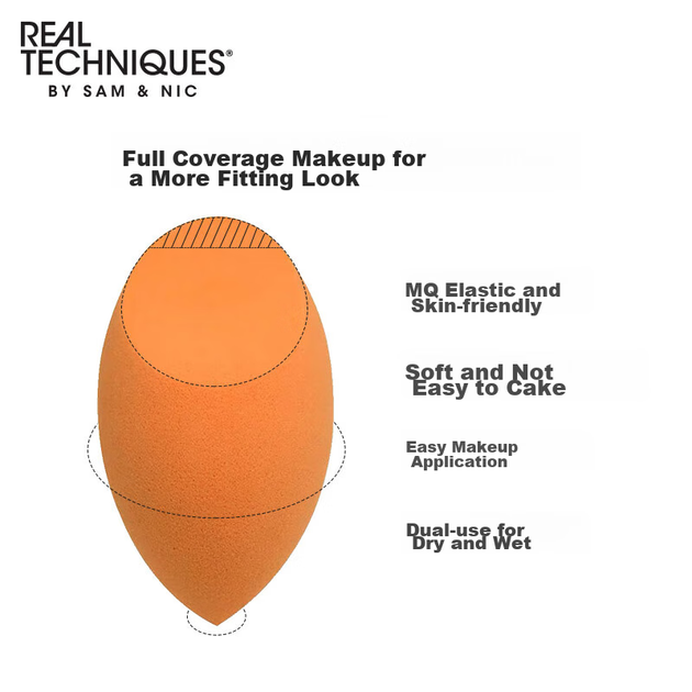 Спонж для макияжа Real Techniques Beauty Blender, не впитывает пудру, 4 шт., двойного назначения: для сухого и влажного нанесения. - изображение 5