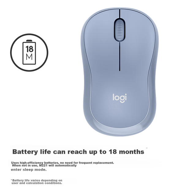 Logitech M221 Silent Mouse, Бездротова миша, Офісна миша, Симетрична миша з Бездротовим Наноприймачем, Бежевий - зображення 5