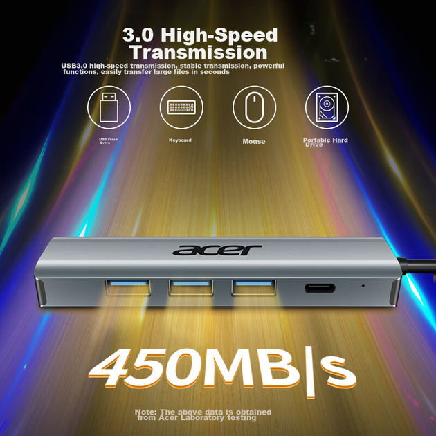 Адаптер Acer Type-C/USB на Ethernet, концентратор-розгалужувач, концентратор-спліттер, мережевий кабель для ноутбука, адаптер RJ45, конвертер, док-станція розширення для робочого столу - Фото 5 Адаптер Acer Type-C/USB на Ethernet, концентратор-розгалужувач, концентратор-спліттер, мережевий кабель для ноутбука, адаптер RJ45, конвертер, док-станція розширення для робочого столу - изображение 5