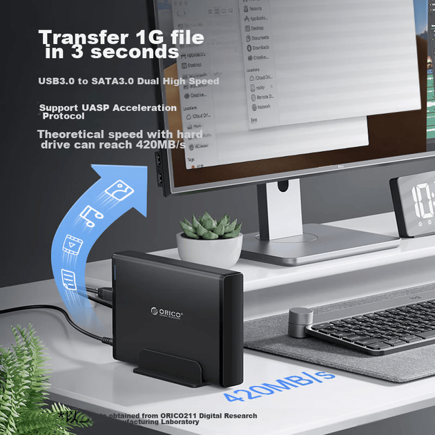 Внешний корпус для жесткого диска ORICO USB3.0, док-станция для 3,5-дюймового жесткого диска, настольный механический корпус для жесткого диска, SATA Serial SSD, внешний корпус, черный, 7688U3 - Фото 4 Внешний корпус для жесткого диска ORICO USB3.0, док-станция для 3,5-дюймового жесткого диска, настольный механический корпус для жесткого диска, SATA Serial SSD, внешний корпус, черный, 7688U3 - изображение 4