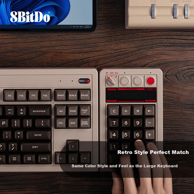 Клавиатура беспроводная 8BitDo Retro18 Kailh Box V2 White Wireless/Bluetooth/USB - изображение 4
