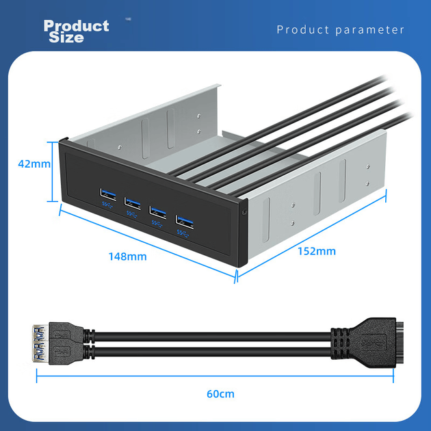 Плата расширения EB-LINK PCIE 4×USB3.0 для ПК с оптическим приводом - изображение 5