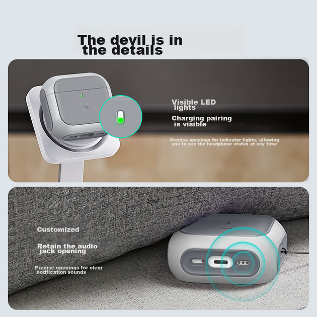 Чехол ESR для AirPods 4 с MagSafe противоударный, белый - Фото 4 Чехол ESR для AirPods 4 с MagSafe противоударный, белый - изображение 4