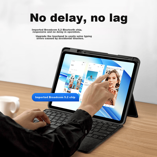 Чохол-клавіатура Zhisihui Bluetooth для Xiaomi Pad 5/5Pro 11-дюймовий, знімний магнітний силіконовий чохол з надтонкою клавіатурою та підсвічуванням смарт-тачпада, чорний - зображення 3