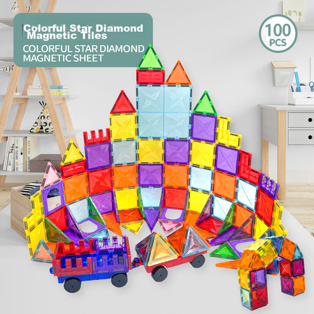 Конструктор BULUQI магнитный с окошком-ромбом, 3-6 лет - изображение 7