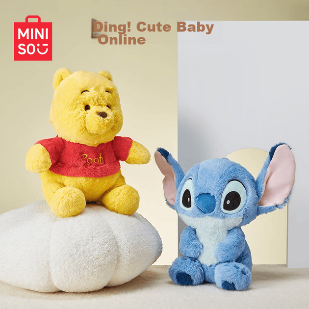 Мягкая плюшевая игрушка MINISO Disney Stitch среднего размера, сидячая, подарок на день рождения для ребенка, подарок для девочки. - зображення 2