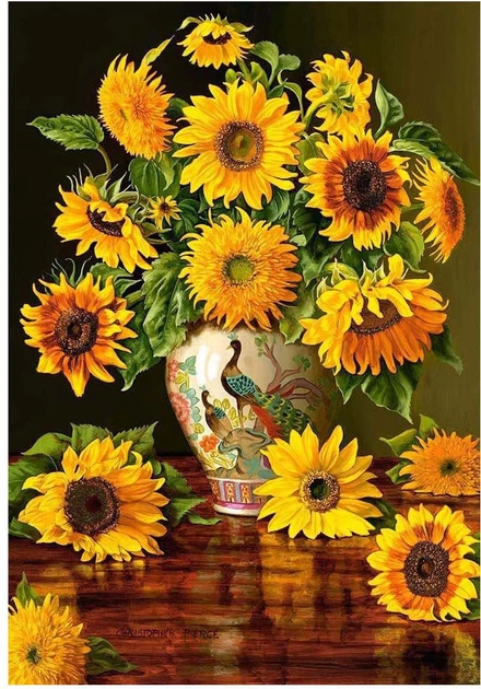 Puzzle Castorland Sunflowers in a Peacock Vase 1000 elementów C-103843-2 (5904438103843) - obraz 2